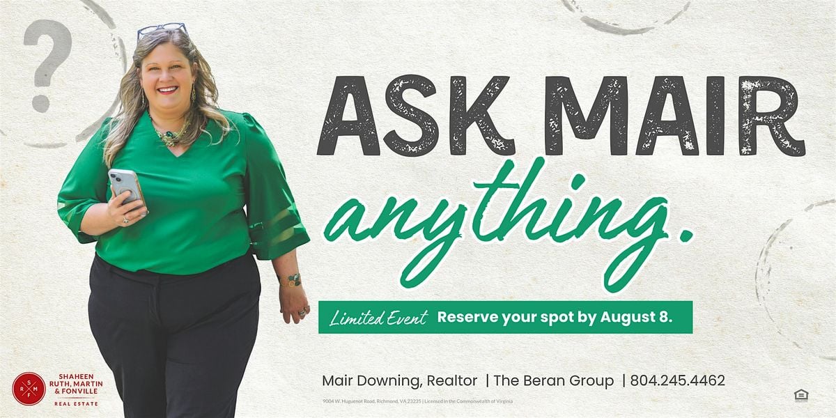Ask Mair Anything (AMA): Real Estate Edition, 14 August | Event in Midlothian | AllEvents