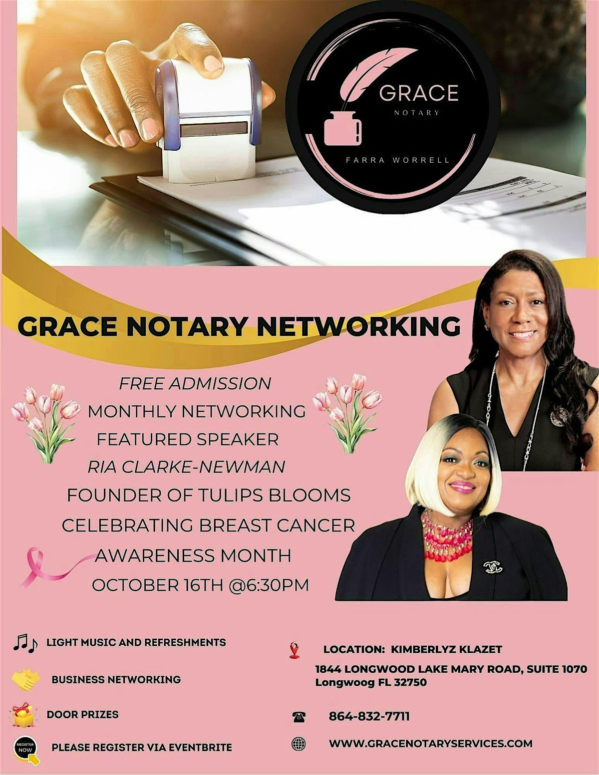 GRACE NOTARY NETWORKING, 16 October | Event in Longwood | AllEvents