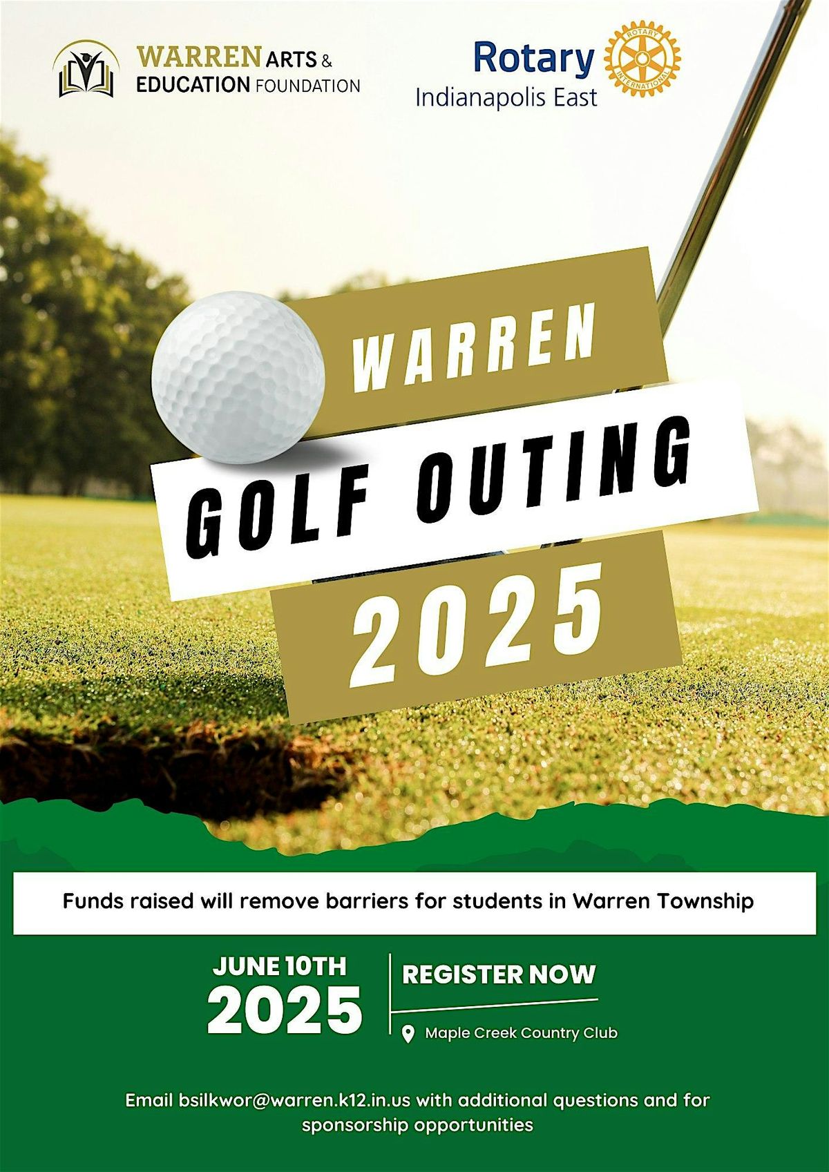 Warren Arts & Education Foundation and East Side Rotary Club Golf Outing, 10 June | Event in Indianapolis