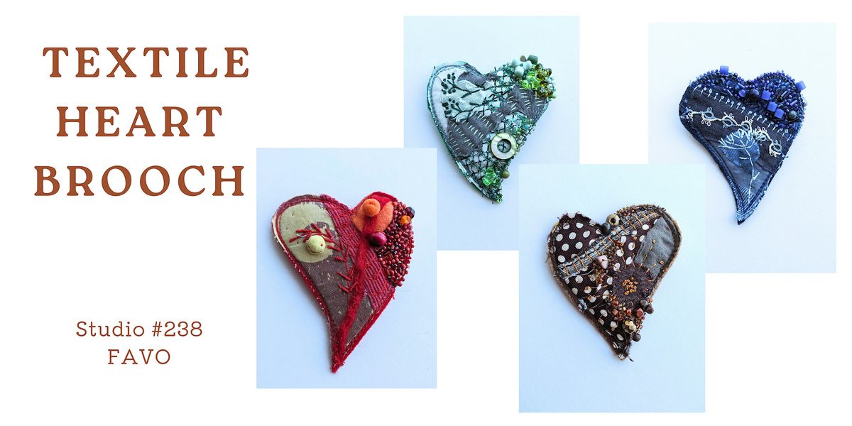 Textile heart brooch workshop | Event in Orlando | AllEvents