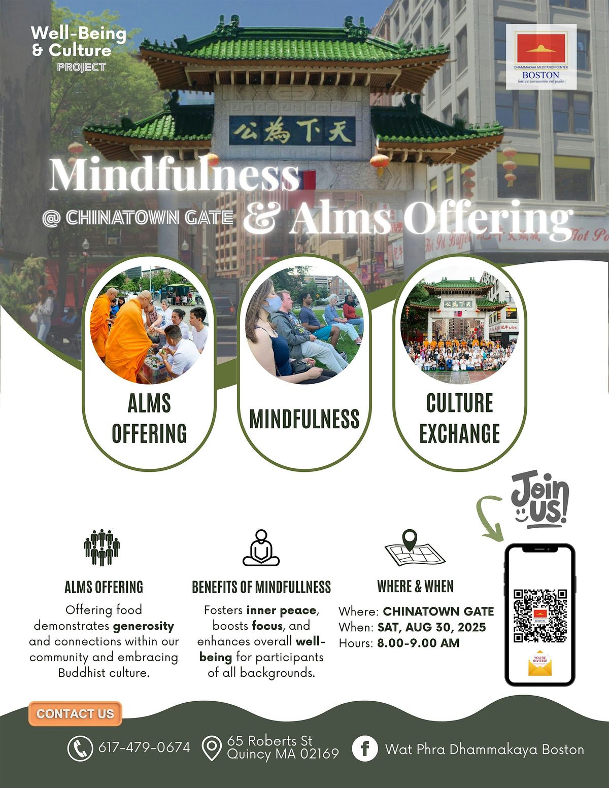 Mindfulness & Alms Offering @ Chinatown Gate, 30 August | Event in Boston | AllEvents