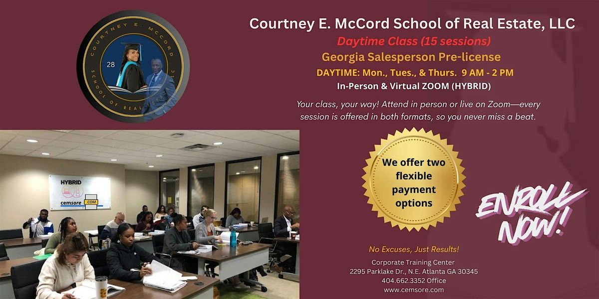 Daytime Pre-license Course  Secure Your Spot Today - Just $224.50!, 25 September | Event in Atlanta | AllEvents