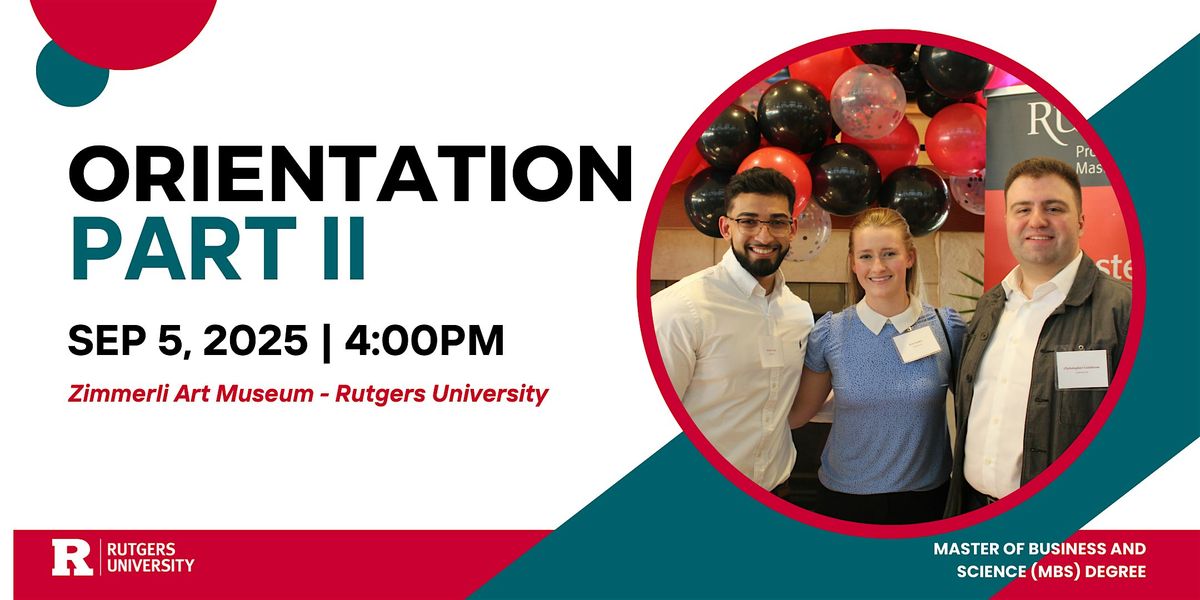 Orientation Part 2: In-Person Session, 5 September | Event in New Brunswick | AllEvents