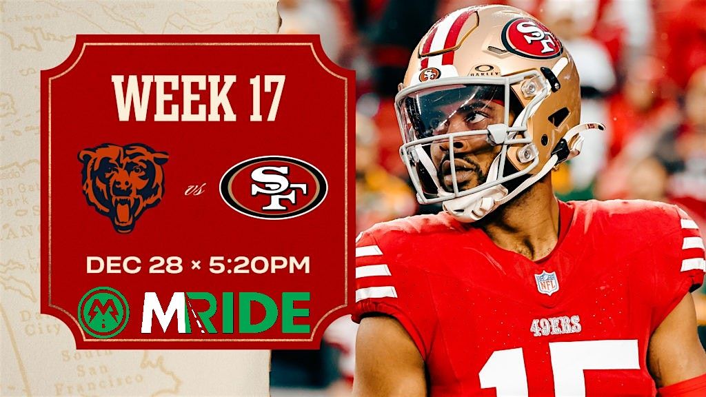 49ers vs BEARS BUS R/T FROM NORTH BEACH SF TO LEVI'S STADIUM 12/28/25, 28 December | Event in San Francisco