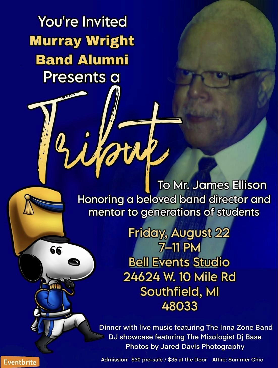 Tribute to Mr James Ellison, 22 August | Event in Southfield | AllEvents