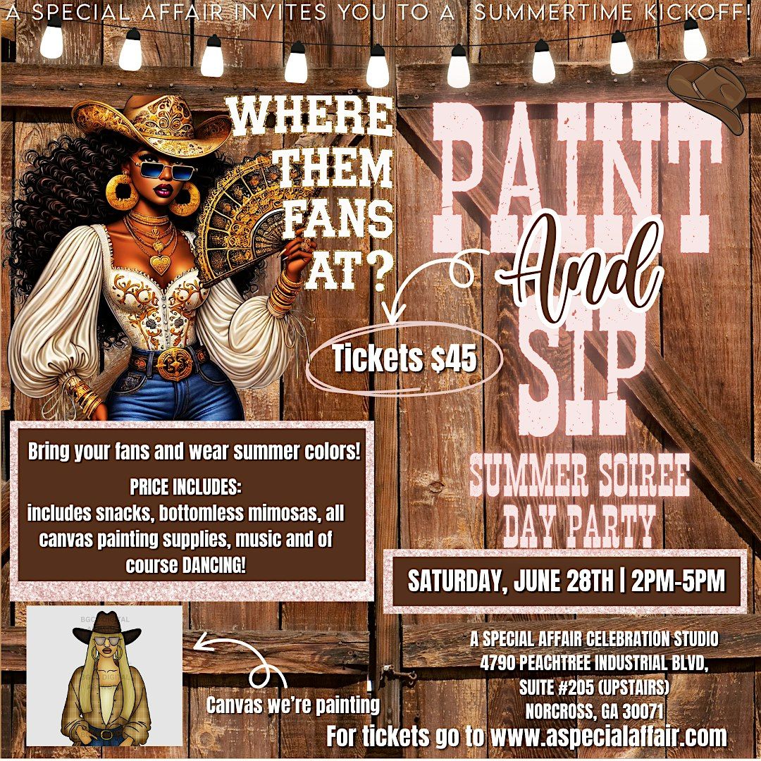 Where Them Fans At Paint & Sip Day Party, 28 June | Event in Norcross | AllEvents