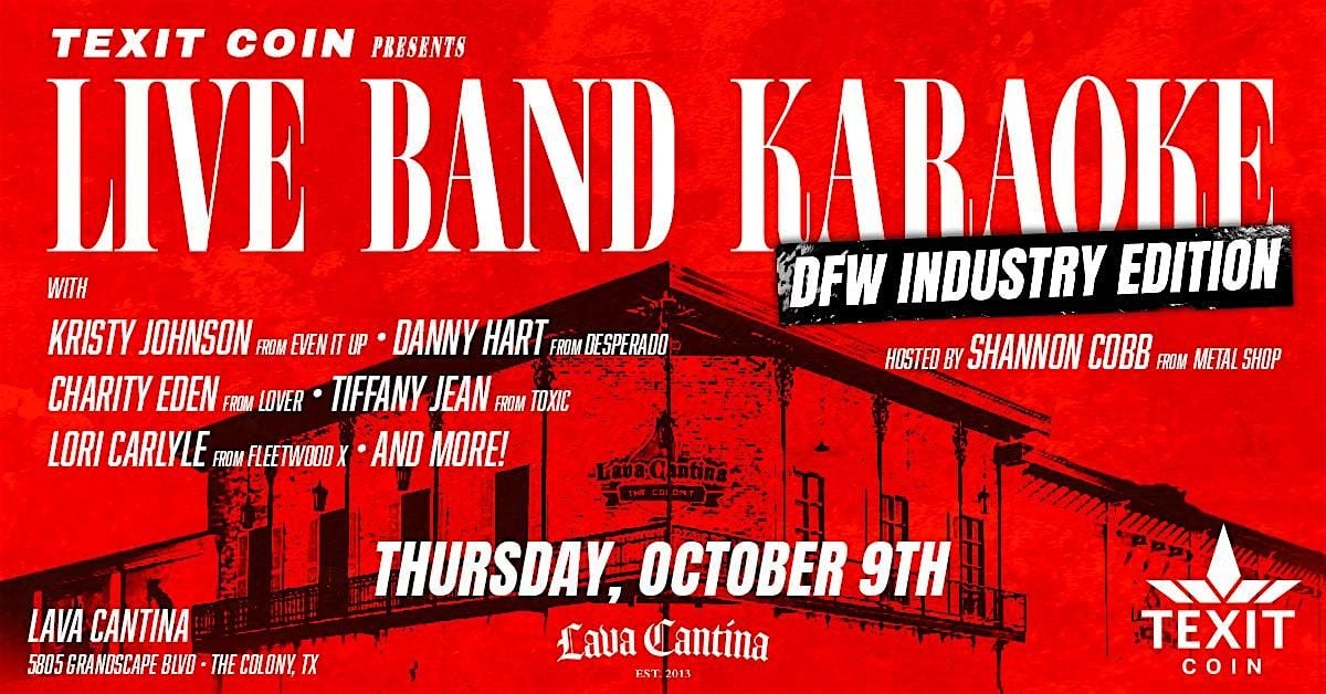 Live Band Karaoke with MULTIPLE TRIBUTE GUESTS - Hosted by Shannon Cobb, 9 October | Event in The Colony | AllEvents