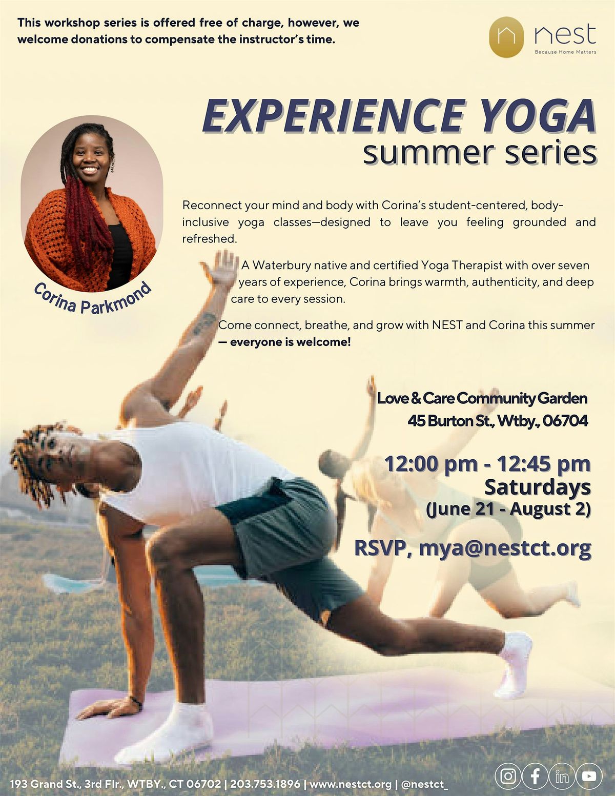 Experience Yoga Summer Series in Community Garden, 26 July | Event in Waterbury | AllEvents