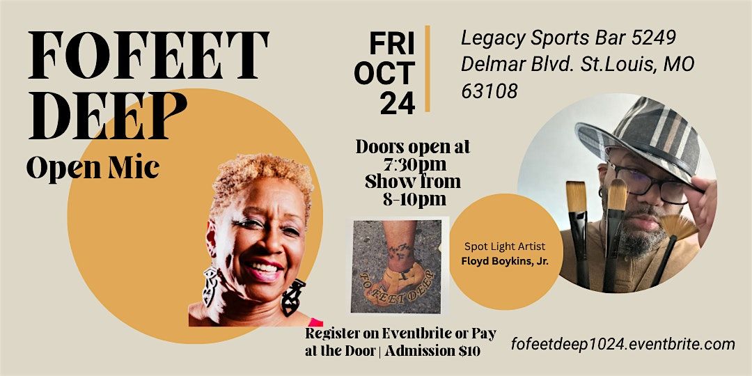 FoFeet Deep Open Mic Friday | October 24 at Legacy Sports Bar, 24 October | Event in St. Louis | AllEvents