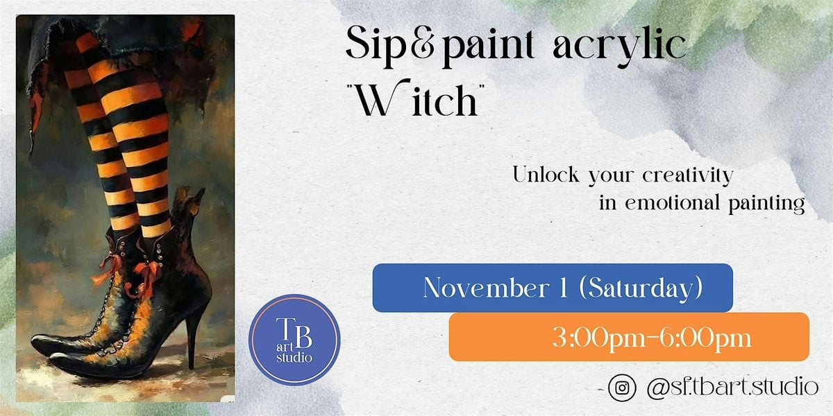 Paint and Sip Class -"Witch", 1 November | Event in San Francisco | AllEvents