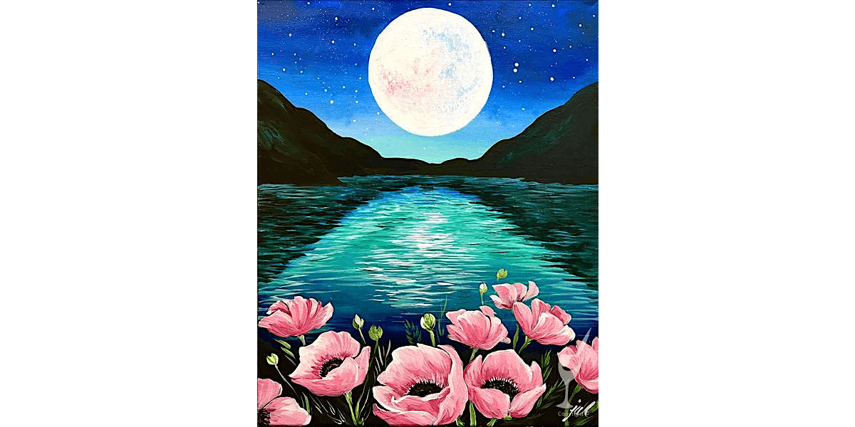 Moonlit Poppy Field - Mother's Day - Paint and Sip in Houston | Classpop!™, 25 August | Event in Pasadena