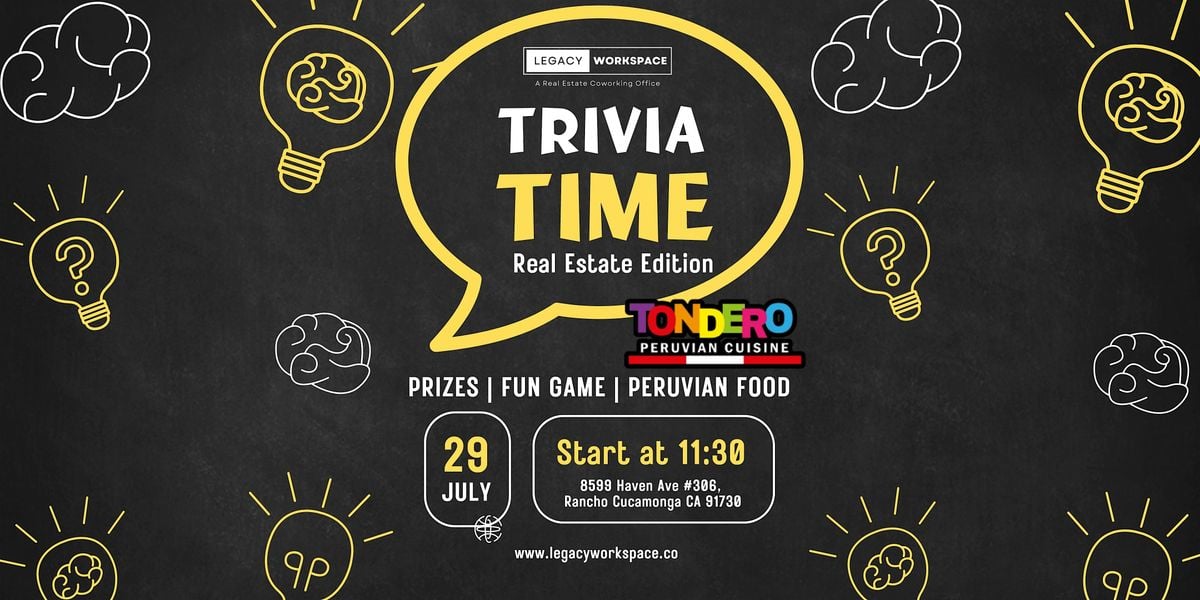 Trivia Time - Real Estate Edition, 29 July | Event in Rancho Cucamonga | AllEvents