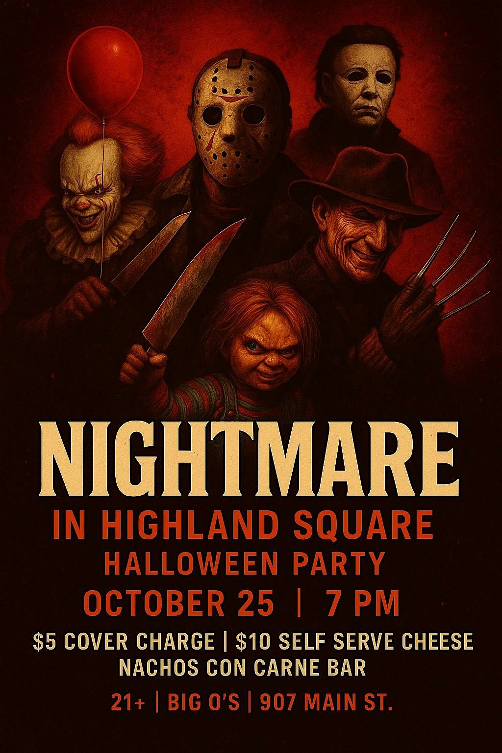 Nightmare in Highland Square Halloween Party at Big O's (Schlafy), 25 October | Event in Highland | AllEvents