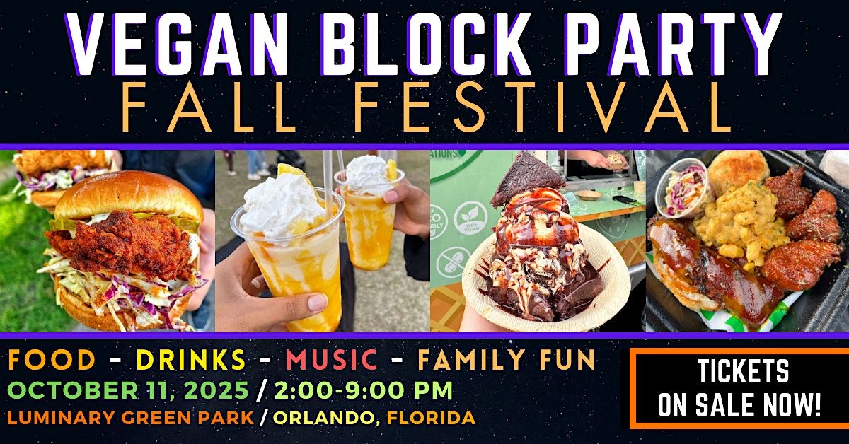 VEGAN BLOCK PARTY - Fall Festival, 11 October | Event in Orlando | AllEvents