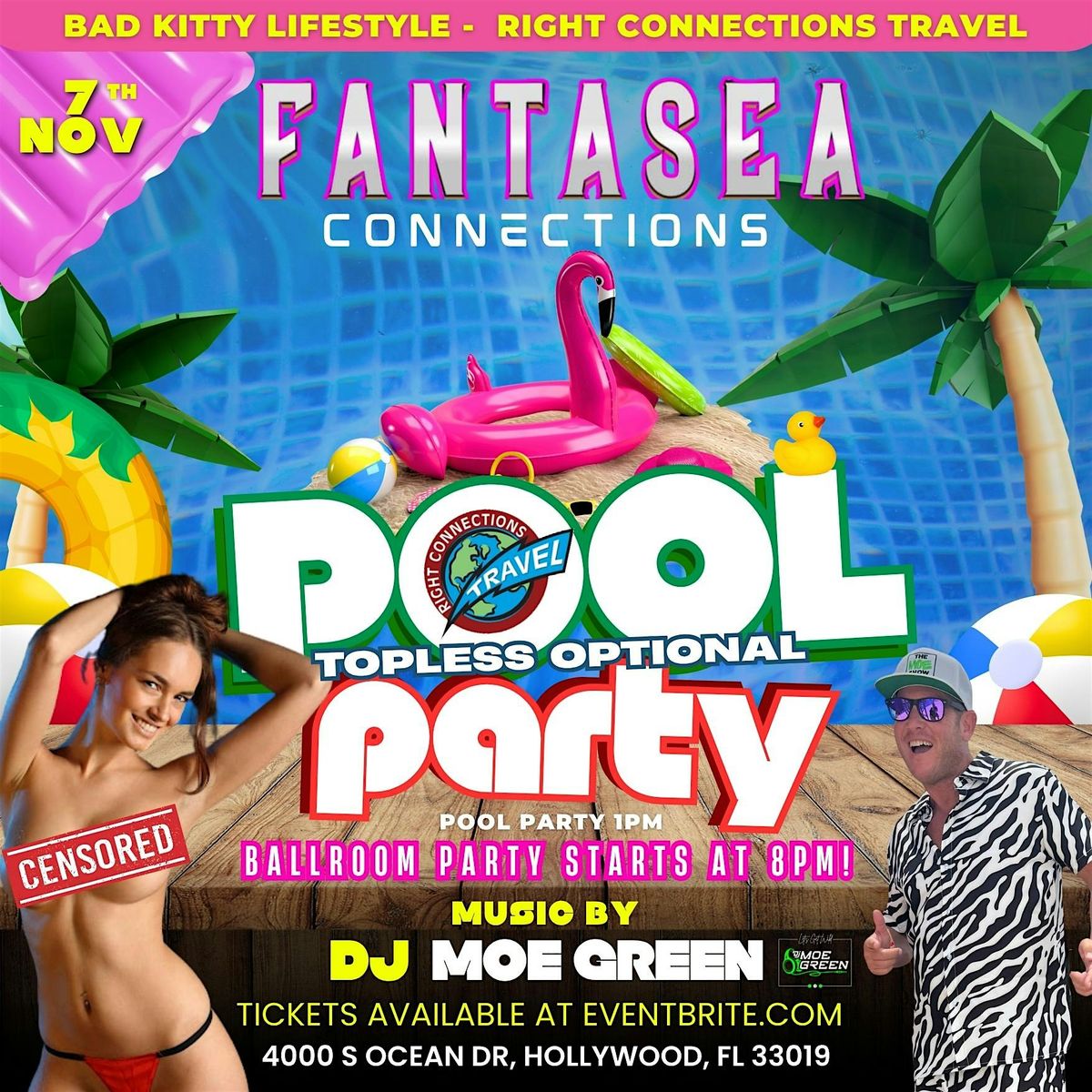 Bad Kitty Lifestyle & RCT Topless Optional Pool Party!, 7 November | Event in Hollywood | AllEvents