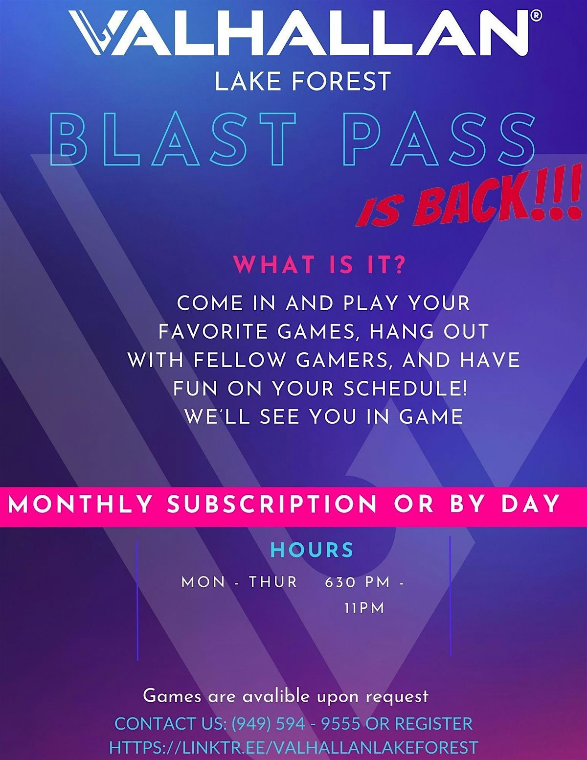 BLAST PASS FREE PLAY IS BACK | Event in Lake Forest | AllEvents
