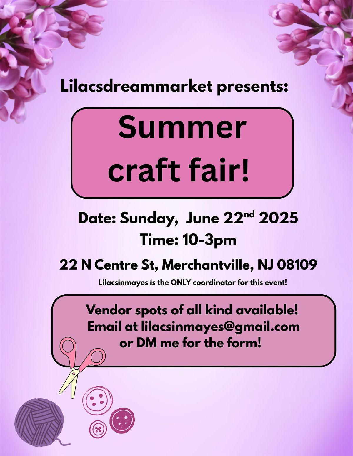 Vendors wanted for nj craft fair!, 22 June | Event in Merchantville | AllEvents