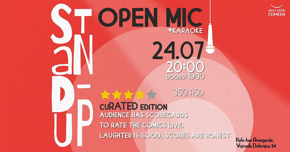 Stand-up open mic - cuRATED edition, 24 July | Event in Beograd | AllEvents