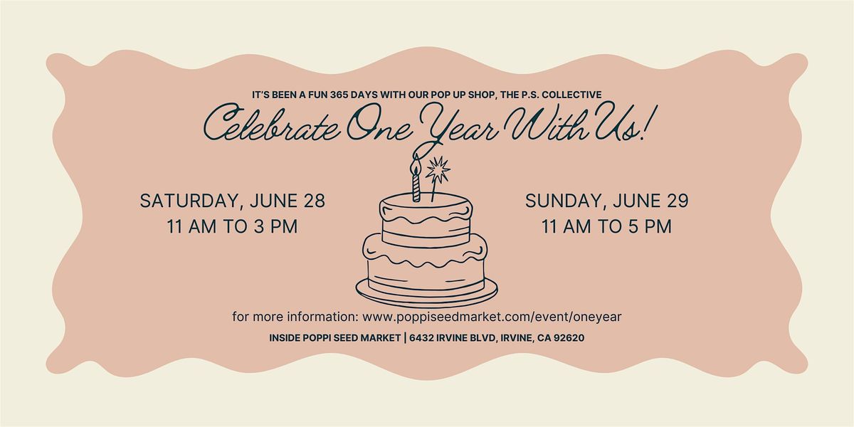 One Year Anniversary at Poppi Seed Market, 28 June | Event in Irvine | AllEvents