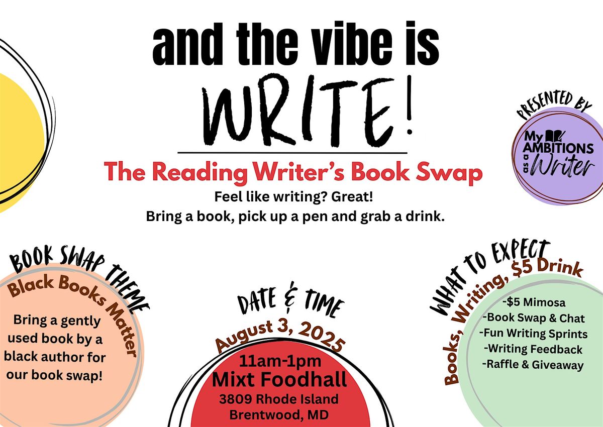 And The Vibe Is WRITE!: The Reading Writer's Book Swap, 3 August | Event in Brentwood | AllEvents