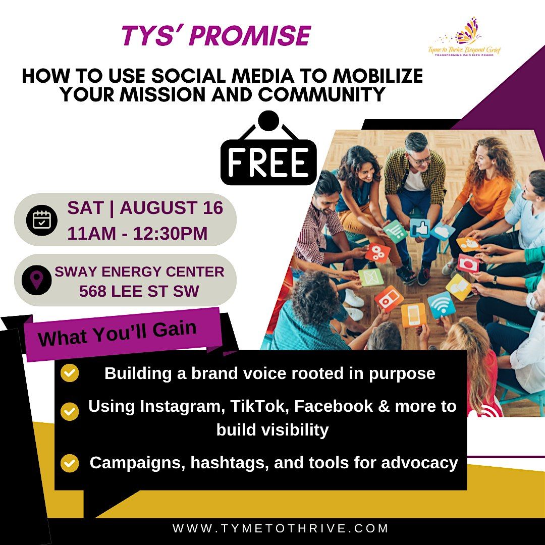 FREE MASTERCLASS : How to Use Social Media to Mobilize Your Organization, 16 August | Event in Atlanta | AllEvents
