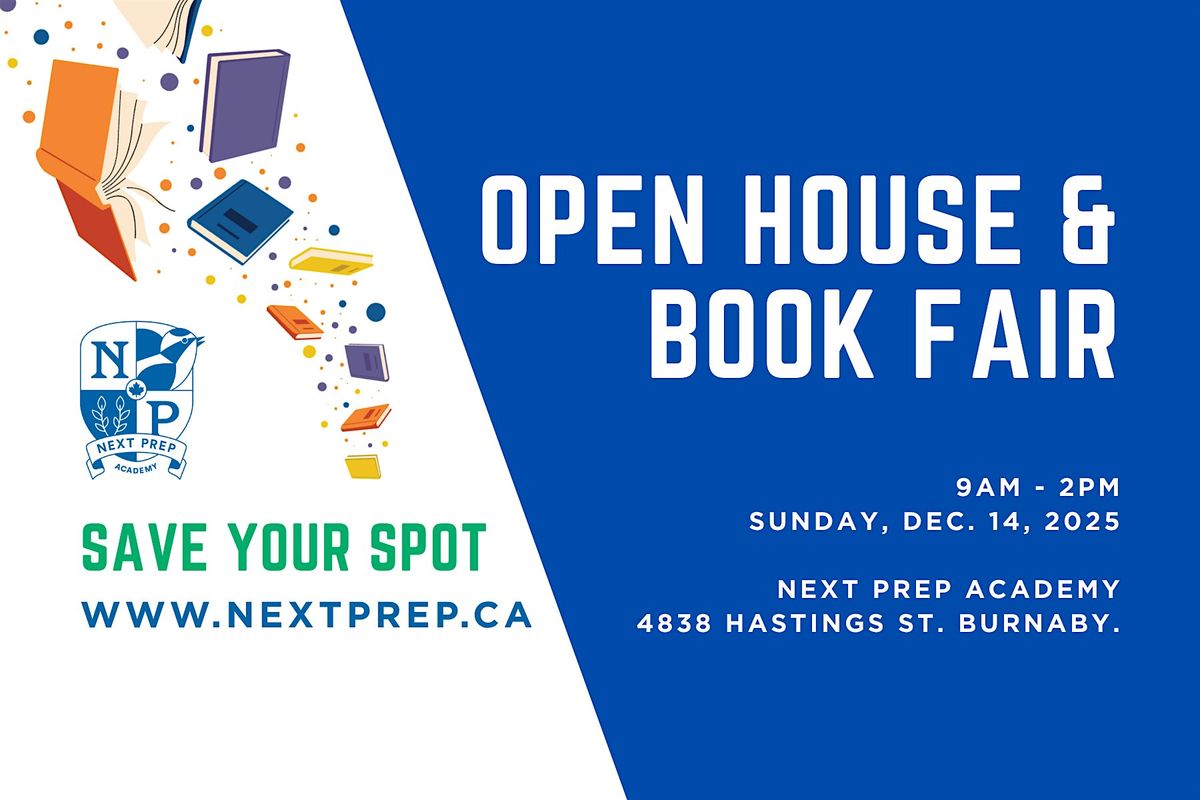 OPEN HOUSE & BOOK FAIR, 14 December | Event in Burnaby | AllEvents