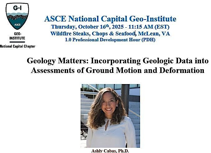 Incorporating Geology Into Assessments of Ground Motion and Deformation, 16 October | Event in McLean | AllEvents