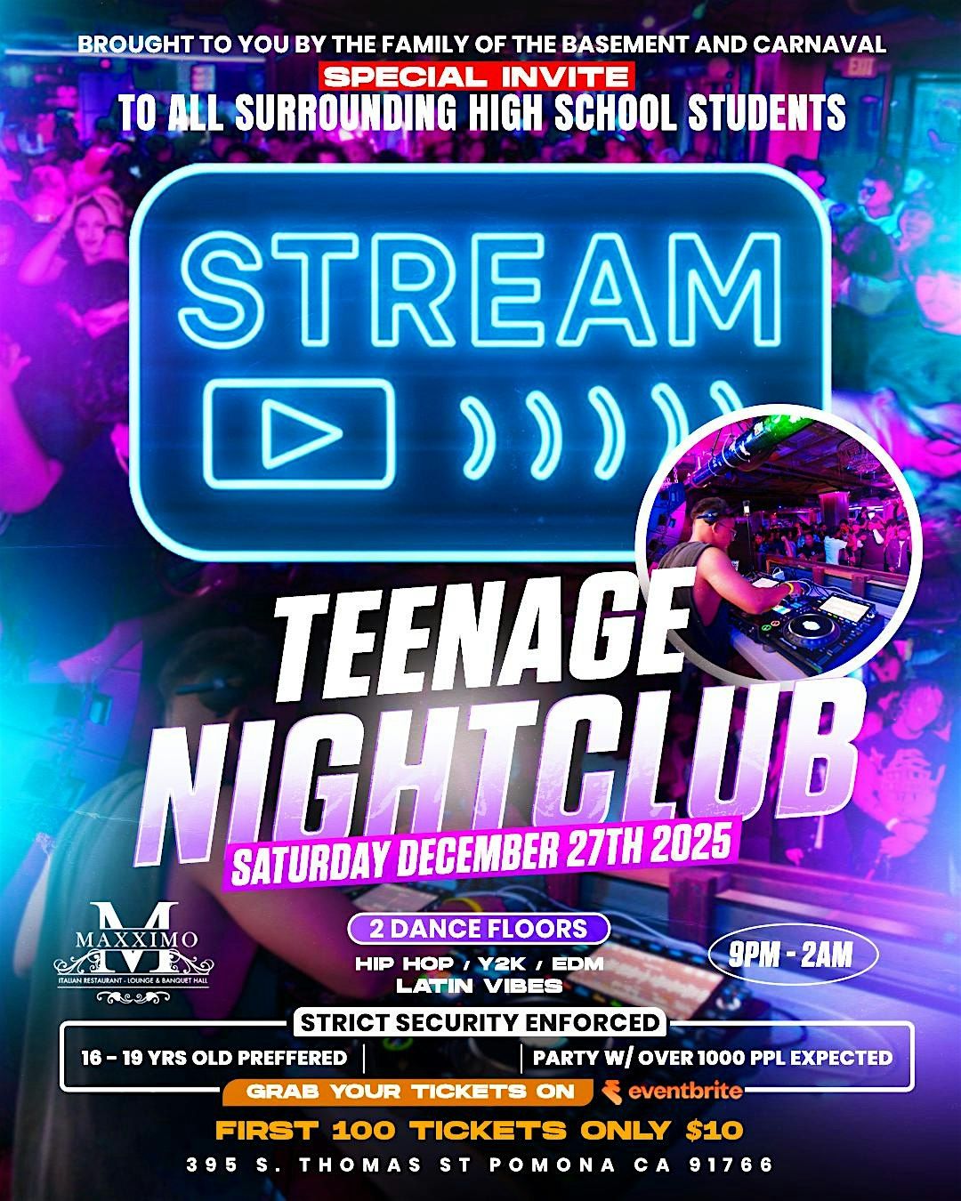 STREAM NIGHTCLUB, 27 December | Event in Pomona | AllEvents