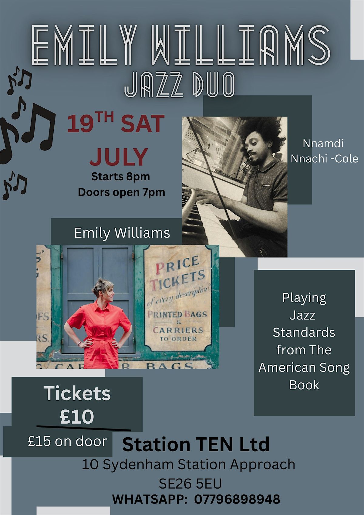 An Intimate Evening of Jazz with Emily Williams – Live Duo Performance, 19 July | Event in London | AllEvents