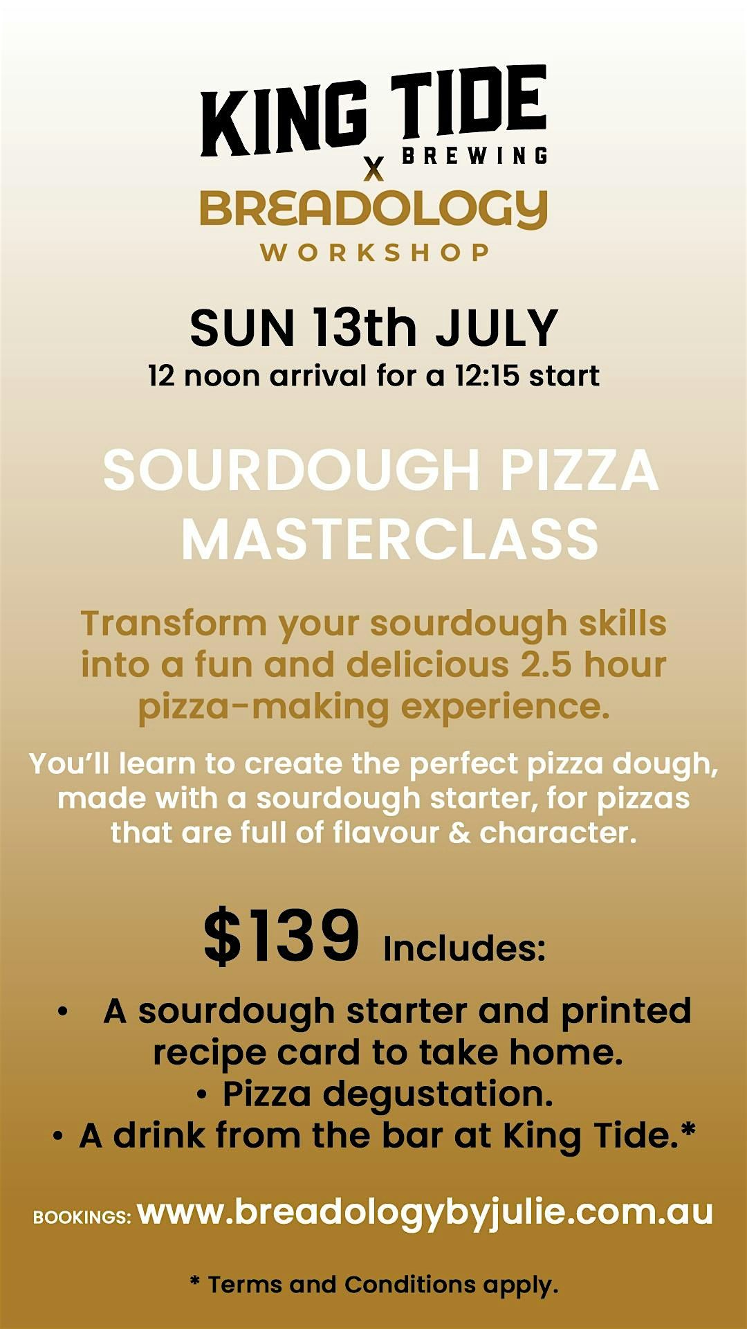 Sourdough Pizza Workshop at King Tide Brewing, 13 July | Event in Coffs Harbour | AllEvents