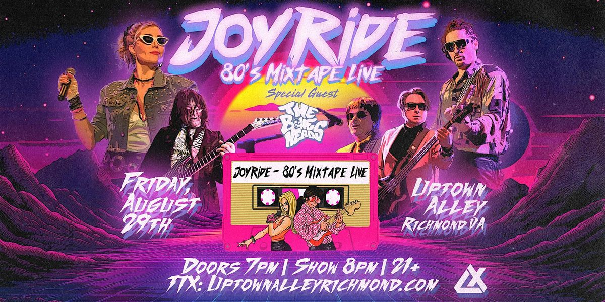 Joyride: An 80's Mixtape Live at Uptown Alley, 29 August | Event in Midlothian | AllEvents