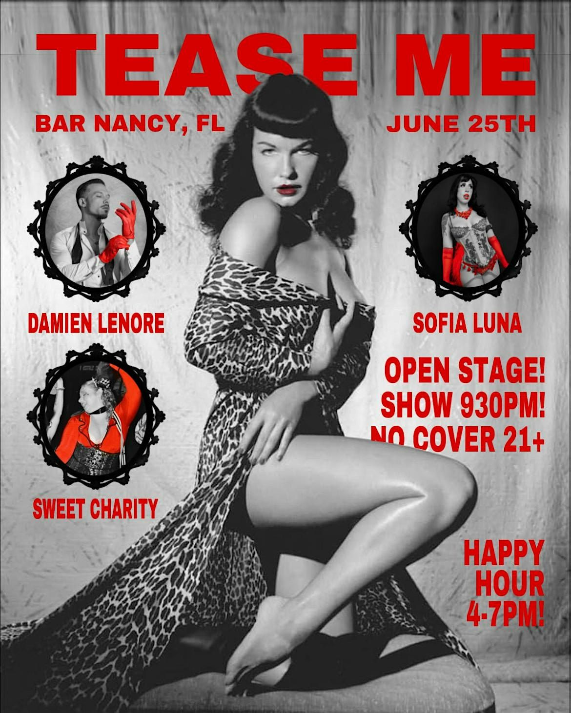 Tease Me Burlesque and Open Stage, 25 June | Event in Miami | AllEvents