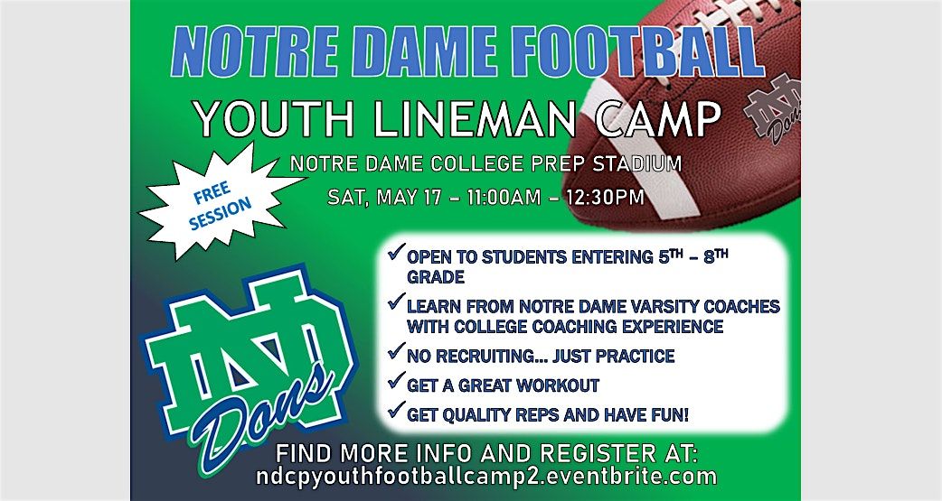 Notre Dame College Prep Youth Lineman Camp | Event in Niles | AllEvents
