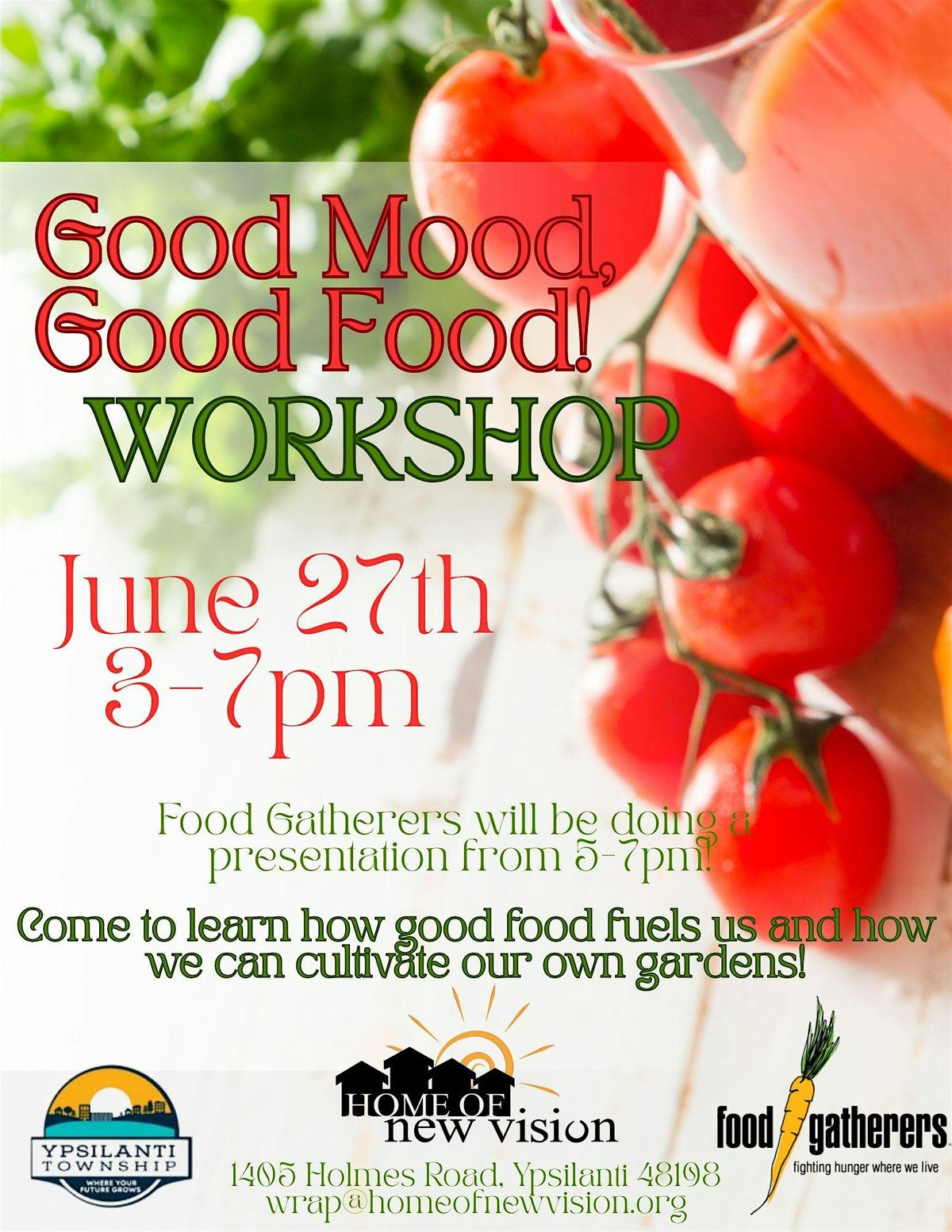 Ypsilanti Township Pilot Project "Good Food, Good Mood" Workshop | Event in Ypsilanti | AllEvents