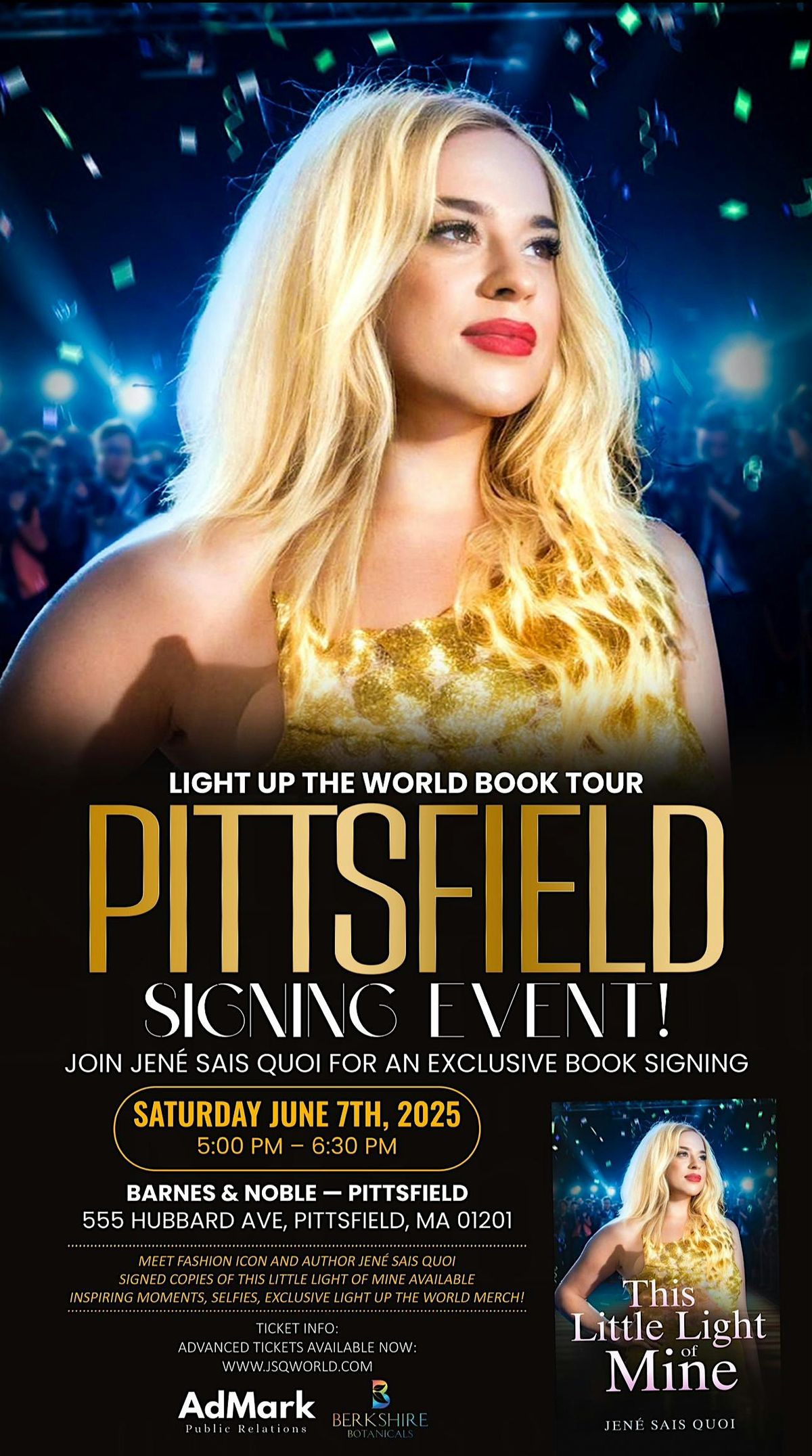 Light Up The World Book Tour Pittsfield PRIDE  Signing at Barnes & Noble, 7 June | Event in Pittsfield