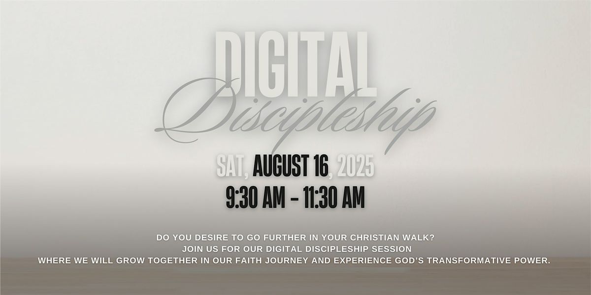 Digital Discipleship Session_August, 16 August | Event in Lodi | AllEvents