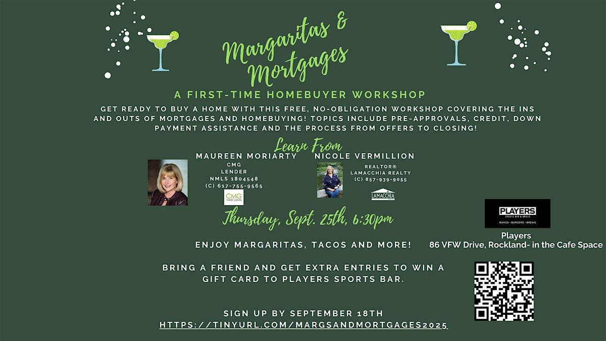 Margaritas and Mortgages: A Homebuyer Workshop, 25 September | Event in Rockland | AllEvents