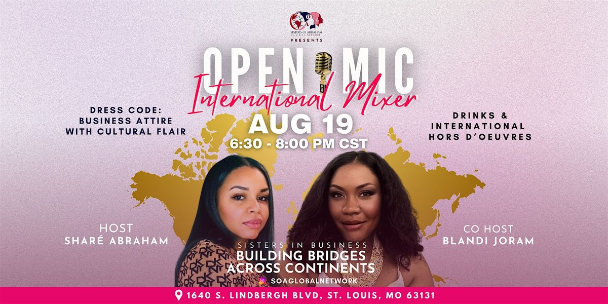 Open Mic International Mixer: Sisters In Business, 19 August | Event in St. Louis | AllEvents