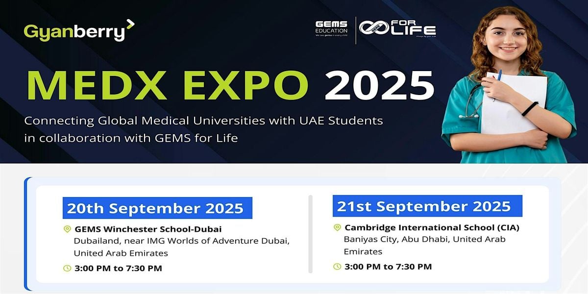 MEDX Expo 2025 Dubai by Gyanberry & GEMS for Life, 20 September | Event in Dubai | AllEvents