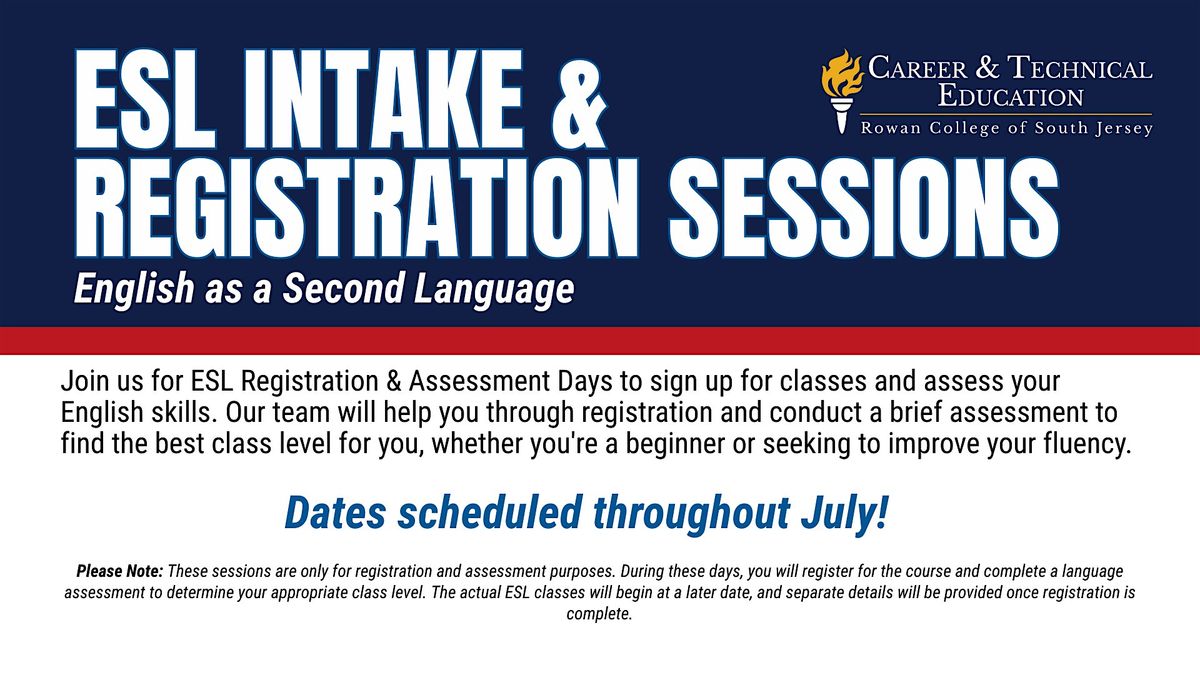 ESL Intake & Registration Day | Event in Vineland | AllEvents