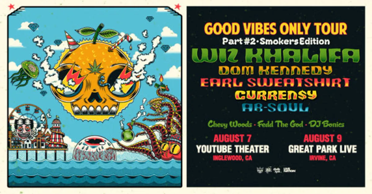 Parking Wiz Khalifa with Dom Kennedy, Earl Sweatshirt, Curren$y and more, 9 August | Event in Chula Vista