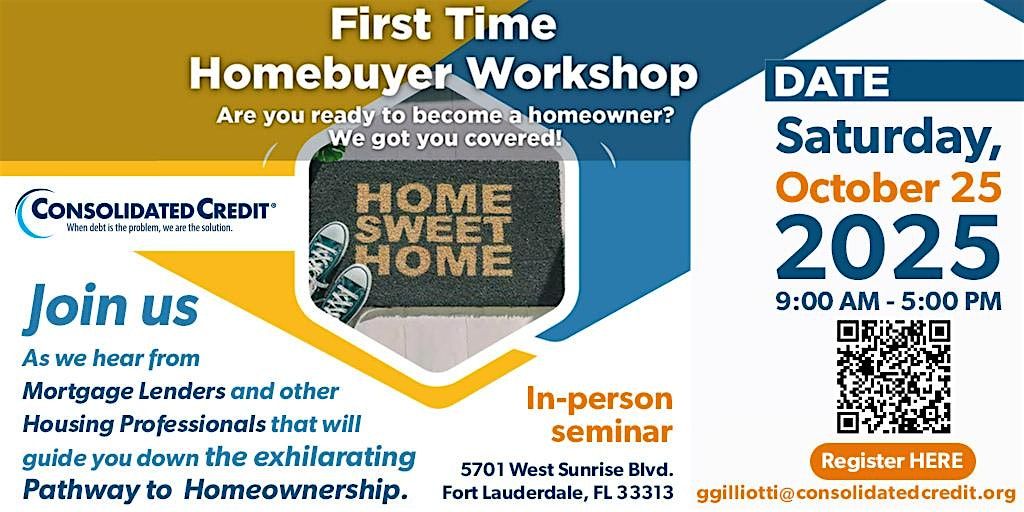 First Time Homebuyer Workshop, 25 October | Event in Plantation | AllEvents