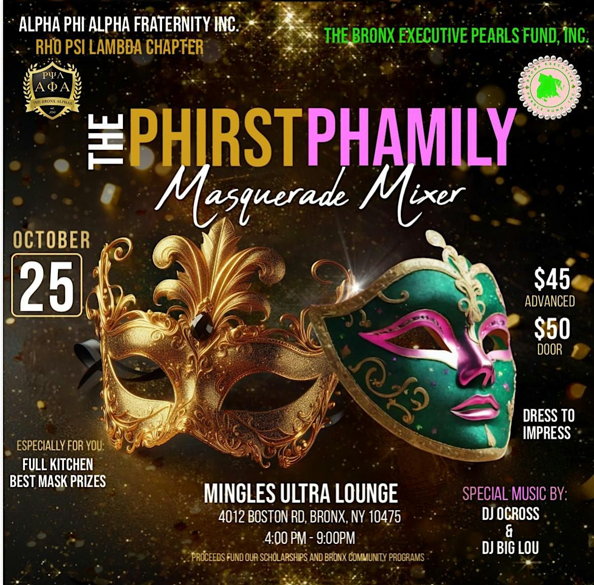 Phirst Phamily Masquerade Mixer, 25 October | Event in The Bronx | AllEvents