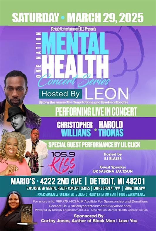 One Nation Mental Health Concert Series, Mario's Restaurant, Detroit ...