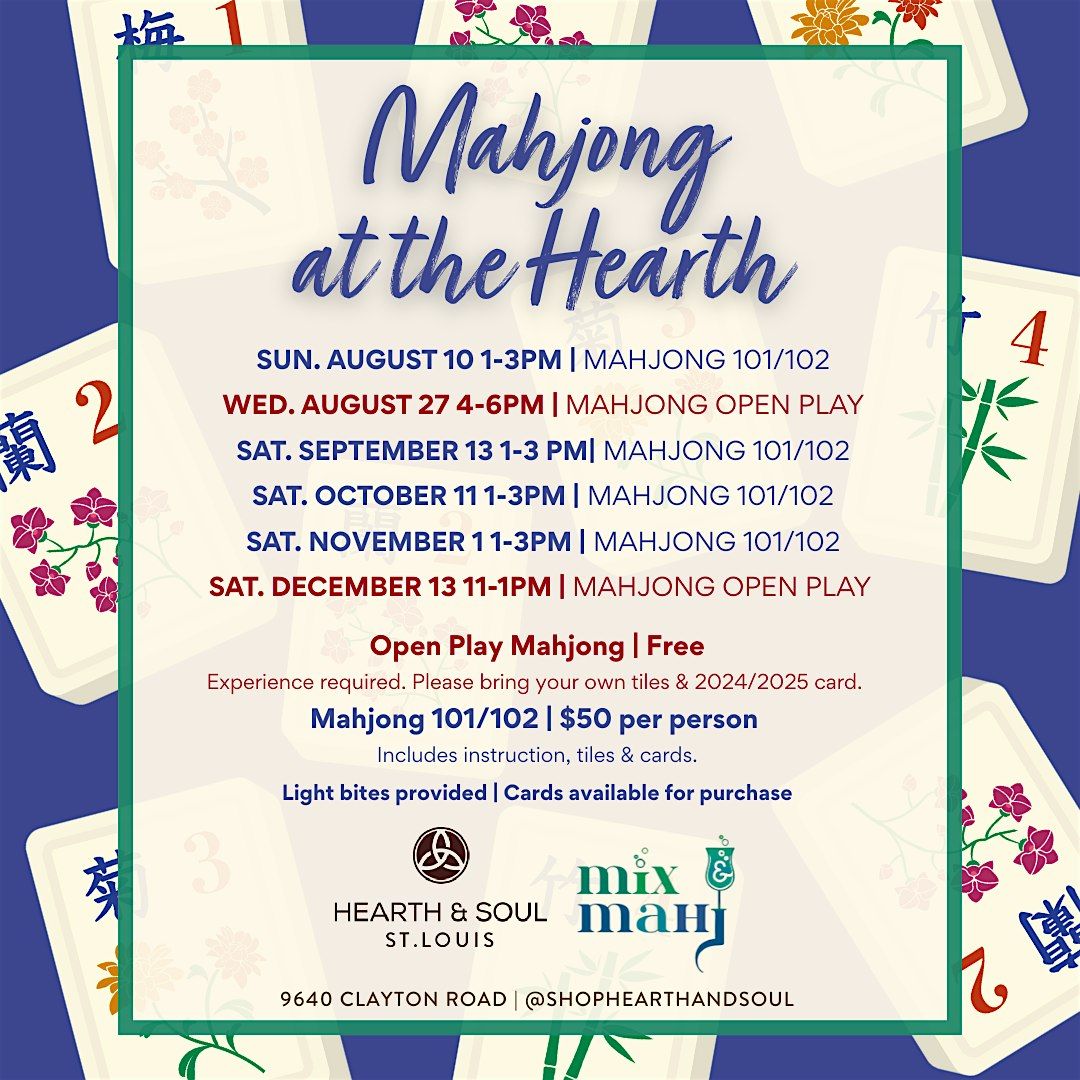 STL Mahjong Open Play, 27 August | Event in St. Louis | AllEvents