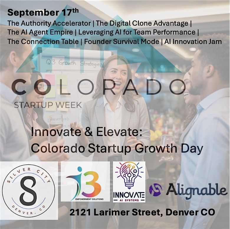 Day 2 - Colorado Start Up Week Sessions - Innovate and Elevate, 17 September | Event in Denver | AllEvents