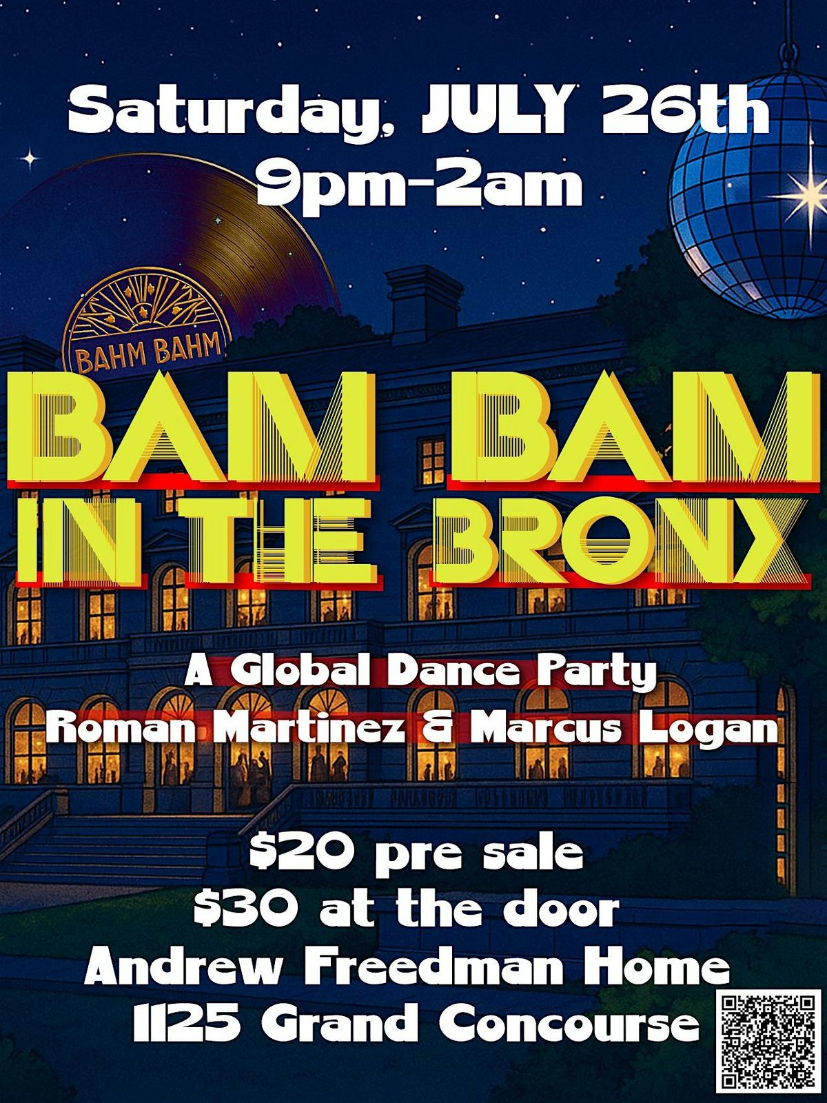 Bam Bam Dance Party at a Mansion in the Bronx, 26 July | Event in The Bronx | AllEvents