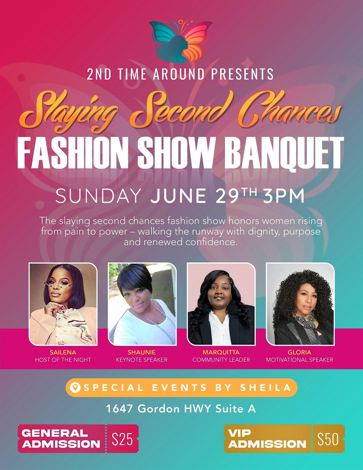 ✨ Slaying Second Chances Fashion Show Banquet ✨, 29 June | Event in Augusta | AllEvents