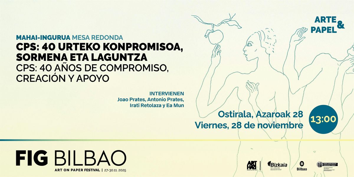 Mesa redonda | CPS: 40 años de compromiso, creación y apoyo, 28 November | Event in Bilbo | AllEvents