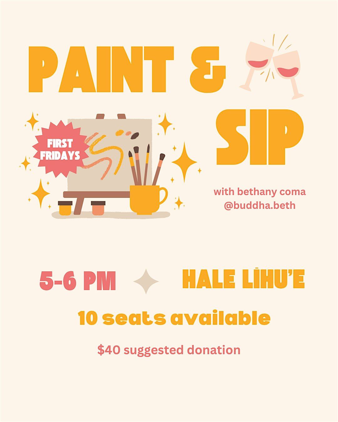 Sip and Paint with Bethany Coma at Aloha 1st Friday Art Nights, Hale Līhuʻe | Event in Lihue | AllEvents